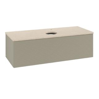 V&B WT-Unterschrank m F-Struktur Antao 120x36x50cm, HL, WBP botti., st Gr m Lac