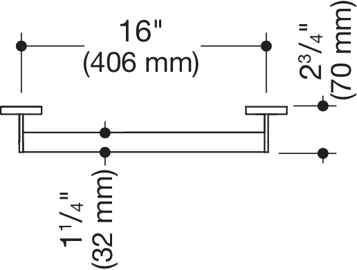Artikelbild 3 des Artikels „HEWI Haltegriff System 900 406mm, d= 32mm, PVD, messing glänzend PVD, messing glänzend“
