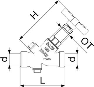 FORMAT Tec Rotguss-Freistromventil 1/2", nichtsteigend, mit 2 Stopfen, AG