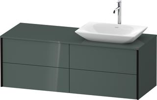 DU Konsolen-WTU wh. XViu 1400x509x550mm 4SK, TA rechts, dol. Grey hgl, ES Ah bs.