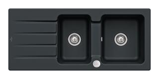 V&B Spüle Architectura 80 m Abl.garn, Exzenter, ebony CeramicPlus