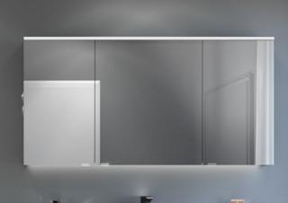 AQ400 LED-Spiegelschrank 2ModUN 3 Türen m. Farbw. 700x1404x160mm, K: Oxid Hellgr