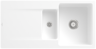 V&B bündige Spüle Siluet 60 R Flat m Abl.garn, Handbetätigung, stone white