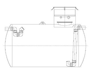 DH Stahl Regenwasserbehälter 16000 l D=2000 mm, mit Domschacht, LKW-befahrbar