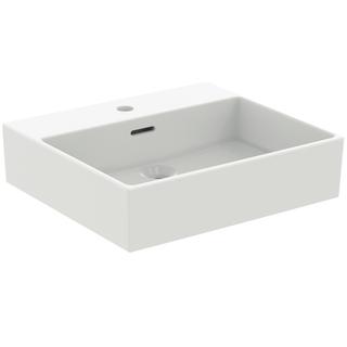 IS Waschtisch Extra 50x45x15cm, 1 Hahnl., m ÜL, seidenweiß