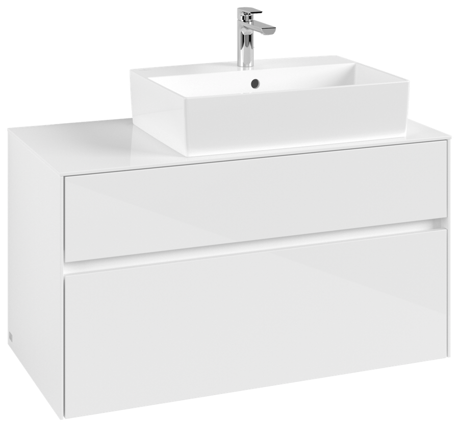 Artikelbild 2 des Artikels „V&B Waschtischunterschrank Collaro 100x54,8x50cm, WT rechts, glossy white glossy white“
