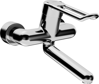Waschtisch-Wand-Einhebelmischer HANSAMEDIPRO S-Anschlüsse, mit integrierter Vorabsperrung, chrom
