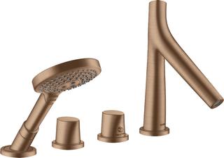 hansgrohe Fertigset Axor Starck Organic 4-L-Fliese-Ar, m Therm., brush. r gol