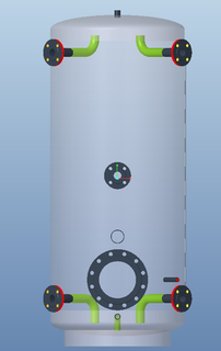 Danfoss Pufferspeicher PSS 300, RSt 37-2 Mit Wärmedämmung aus EPS,PN 6