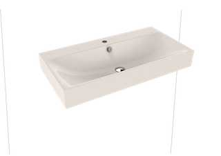 Kaldewei Wand-Waschtisch SILENIO 3045 90x40cm, 1 Hahnl., sw, P-E, pergamon
