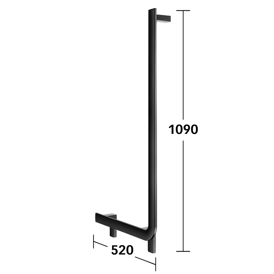 Artikelbild 11 des Artikels „Keuco Winkelgriff AXESS Care 90Gr, senkr. Handl re, 520x1090mm, sw ma 520 x 1090 mm | schwarz matt“