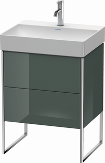 DU WTU XSquare, 2 Auszüge, bod. 731x584x460mm,dolom. Grey hgl. ES Nussb