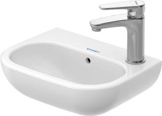 Duravit Handwaschbecken D-Code 36 x 27 cm, mit Überlauf, Hahnlochbank, weiß