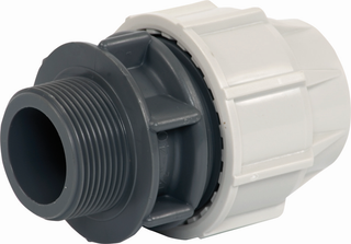 Plasson Anschlussverschraubung Serie 18 50mmxR 1 1/4, Wasser 16 bar, AG PP