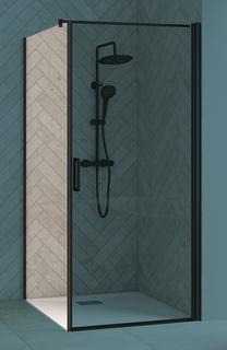 Kinedo Smart Design F95 Seitenwand teilgerahmtProfil schwarz Klarglas PF SF