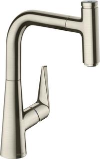 hansgrohe SPT-EHM 220 Talis Select M51 mit Ausziehbrause, 1et, Edelstahl-Optik
