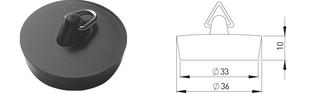 ASW Ventilstopfen d= 40,5mm, mit Dreikantbügel, schwarz