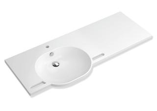 HEWI Mineralguss-Waschtisch 950 85x280cm, längenvariabel, m HL + ÜL, we.