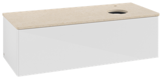 V&B WTU o. F-Struktur -Beleuchtg. Antao 120x36x50cm, HL, WBP botti., glo wh. Lac