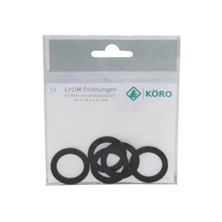 KÖRO 5x EPDM-Ring 42x55x2 mm f. Verschr. 1 1/4", ELL, W270, WRAS, ACS