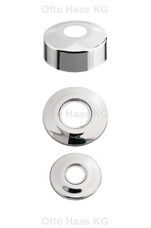 HAAS Hahnrosette 3/8"x35mm, d= 61mm, Messing verchromt
