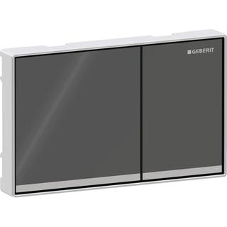 Geberit Abdeckplatte Omega60 Square Ta. la., Gl. gl, Zinkdr.g, f 2-Mg-Spül.