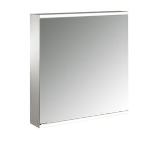 EMCO Aufputz-Lichtspiegelschrank prime 2 600x700mm, 1 Tür, Anschl re, alu/Spiegel