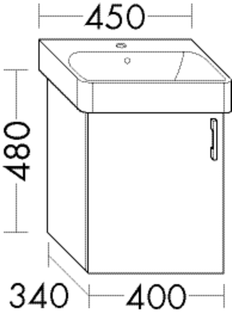 Burgbad Waschtischunterschrank sys30 40x48x34cm, 1 Tür, Sana