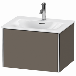 DU WTU XSquare wandh.,397x610x478mm 1Auszug,flannel grey seidenmatt ES Nussb