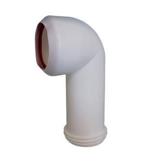 KÖRO WC-Anschlußstutzen Winkel 90 gr 100 Weiss, 235 mm hoch, m. extra Dichtung