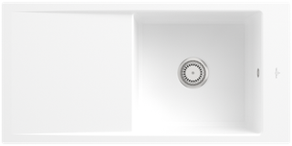 V&B bündige Spüle Timeline 60 Flat m Abl.garn, Handbetätigung, stone white