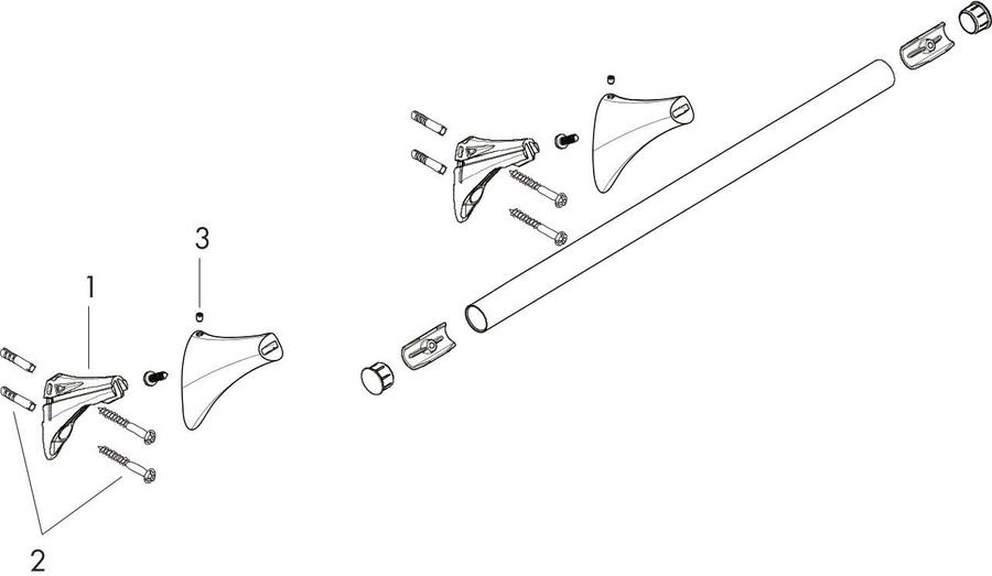 Artikelbild 3 des Artikels „hansgrohe Badetuchhalter Axor Massaud 800mm, Metall, 712mm, Wandmontage 800 mm, Metall“
