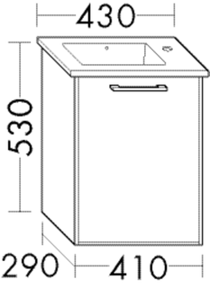 Burgbad Osera Waschtisch-Unterschrank 41x29x53cm, 1 Tür, rechts, Weiß matt T2
