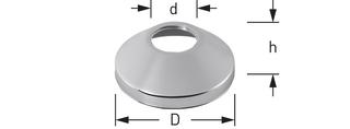 STEDO Gewinderosette d 22mm, H 30mm, D 80mm, 1/2", MS vc, kon