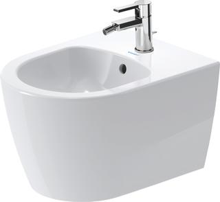 Duravit Wand-Bidet Me by Starck 37x48cm, m Hahnl., ÜL, Hahnloch, weiß
