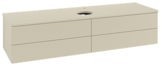 V&B WT-Unterschrank m F-Struktur Antao 160x50cm, HL, WBP-farbe Lac, si Gr m Lac