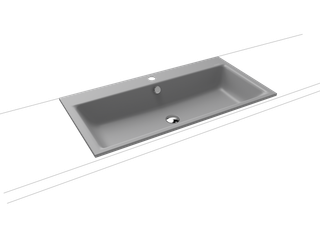 Kaldewei Einbau-Waschtisch PURO 3152 90x46cm, 1 Hahnl., ch, P-E, cool grey30