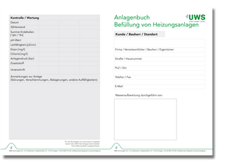 UWS Anlagebuch 250 Stück, mit Logo