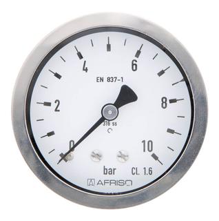 AFRISO Rohrfeder-Chemiemanometer RF63Ch 0/10bar G1/4B ax Kl.1,6 D912