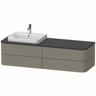 DU WTU HappyD2+ wh.,408x1600x550mm 4SK, BP l, steingrau sdm f.ASB ES Nussb bs