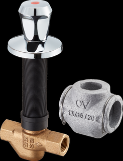 Oventrop UP-Freistromvtl Aquastrom UP-F DN 15, Rp 1/2, IG, mit Griffoberteil