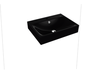 Kaldewei Wand-Waschtisch SILENIO 3044 60x40cm, 1 Hahnl., ch, P-E, schwarz