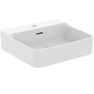 IS Waschtisch Conca 50x45x16,5cm, 1 Hahnl., m ÜL, seidenweiß