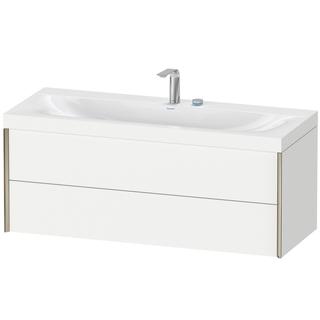 Duravit Waschtisch-Unterschrank c-bonded XViu 120 x 48 cm, 2 Schubkästen, 2 Hahnlöcher, champagner matt