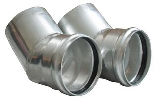 ETA Verlängerungsbogen 100x2mm, AL, 45G, f Pelletseinblasstutz.