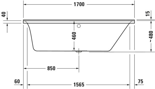 Artikelbild 6 des Artikels „Duravit Badewanne P3 Comforts 170x70x46cm, Einbauvers., 1 RS re, weiß 170 x 70 x 46 cm“