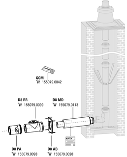 Daikin Verbindungsleitung Bausatz H DN 80/125, DW, raumluftunabh. Betr.