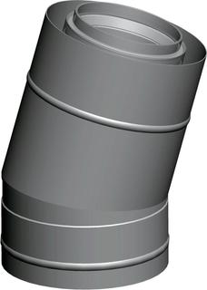 Wolf Bogen 15Gr, DN 80/125, konz., Edelstahl/PP