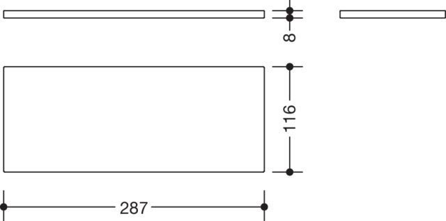 Artikelbild 3 des Artikels „HEWI Glasplatte 477 287mmx115mmx8mm, Klarglas 287 mm x 115 mm x 8 mm“