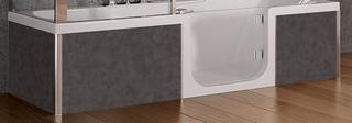 Kinedo Duo Verkleidung 1Wand 180x80 Kinewall 6mm Umbra 2F-2Seitenpaneele
